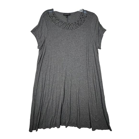 Lane Bryant Dress Womens 18/20 Marled Gray Jersey Knit Neutral Minimalist Casual - Picture 1 of 8